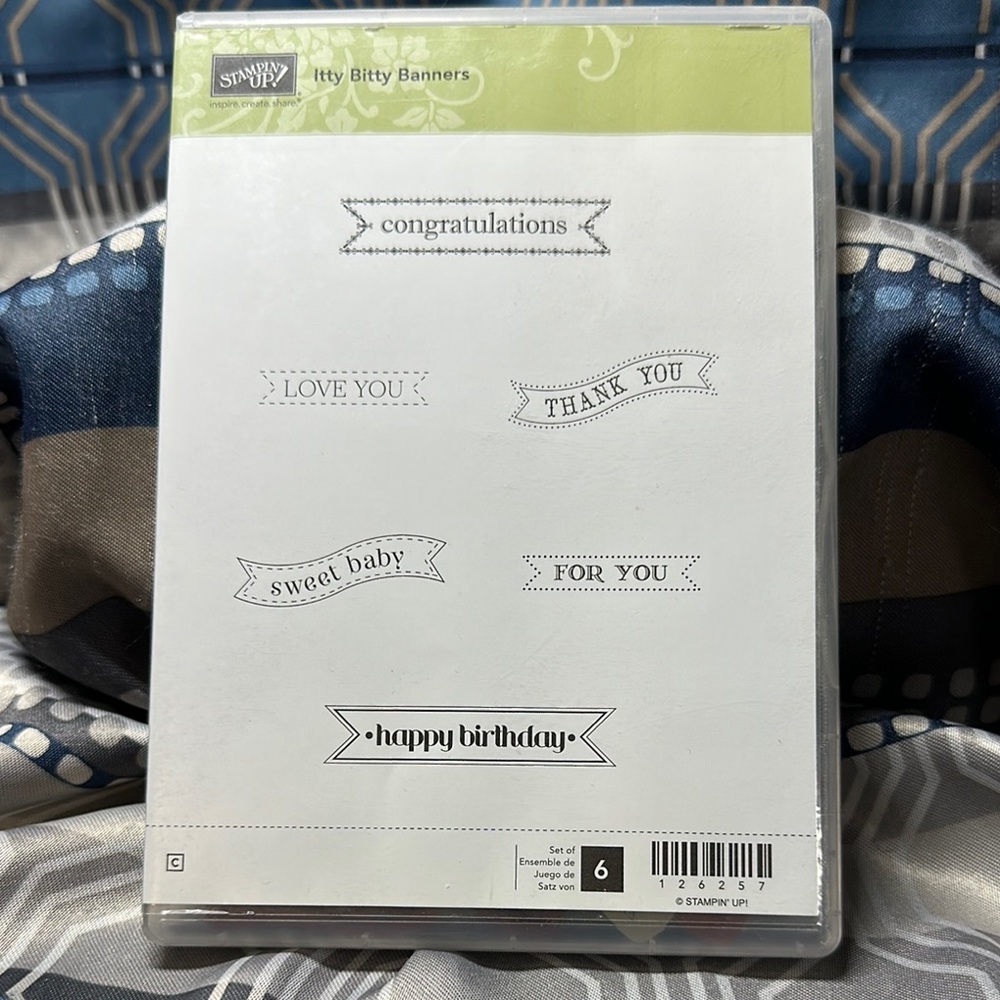Stampin' Up! Itty Bitty Banners Stamp Set - Black and White with Dies